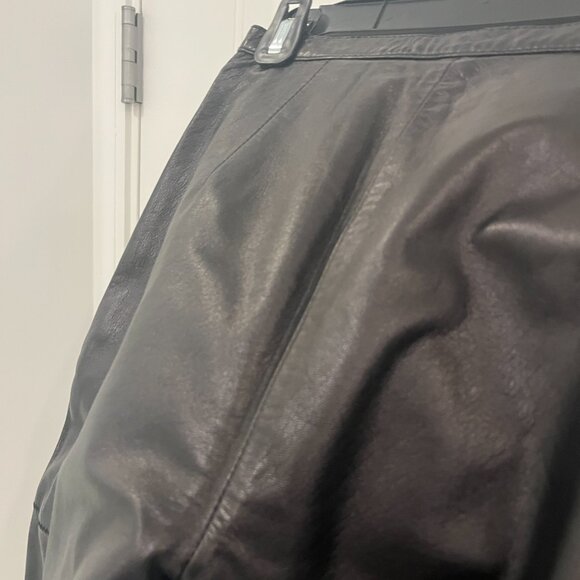 1990's Vintage Claude Montana Pieced Black Leather Pants Italy Size 40 MINT - Picture 8 of 13